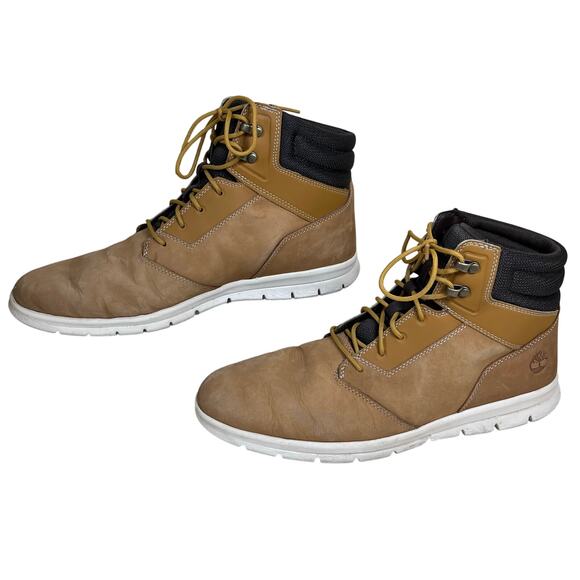 TIMBERLAND MENS GRAYDON LEATHER SNEAKER MID-TOP LACE-UP COMFORT BOOT MEN’S SZ 12 - Picture 1 of 8